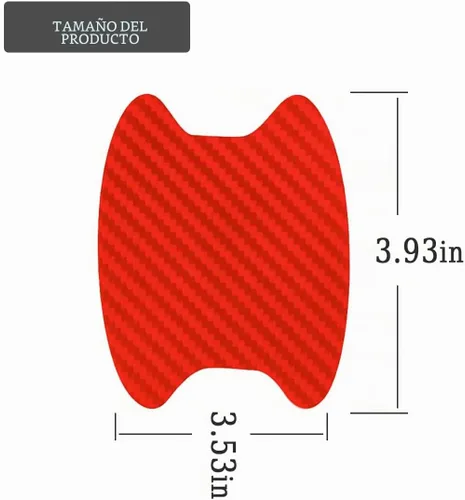 Vista 2 de 8 unidades de calcomanías para manija de puerta de coche, protector de copa de puerta de coche de fibra de carbono antiarañazos, película protectora