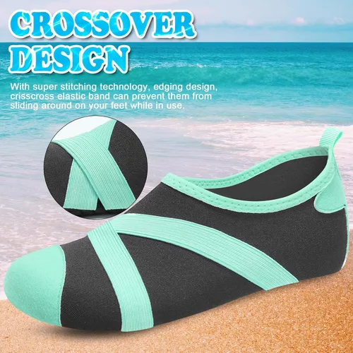 Vista 2 de VIFUUR Zapatos de agua para hombre y mujer, calcetines acuáticos de secado rápido para playa, natación, yoga, deportes al aire libre