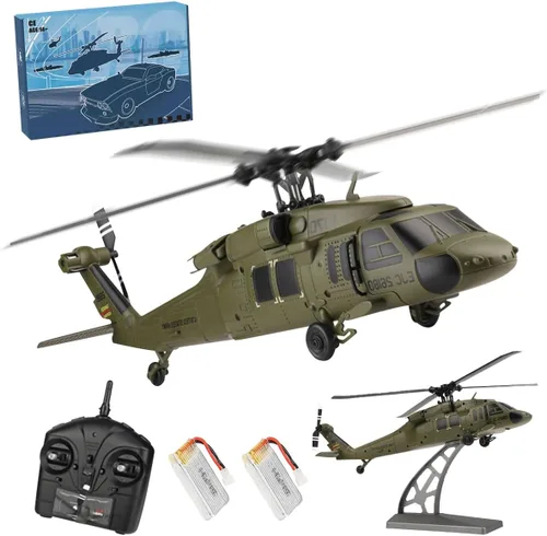 Vista 11 de Helicóptero RC para adultos, K170 UH-60L 170 Tamaño 2.4G 4CH 6-Axis Gyro Flybarless Helicóptero RC con altitud flotante, acelerador de mano