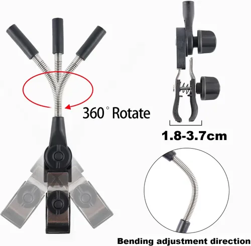 Vista 4 de Paraguas para cochecito de bebé con abrazadera universal ajustable, sombrilla a prueba de sol para niños con clip UPF 50+, ideal para cochecitos