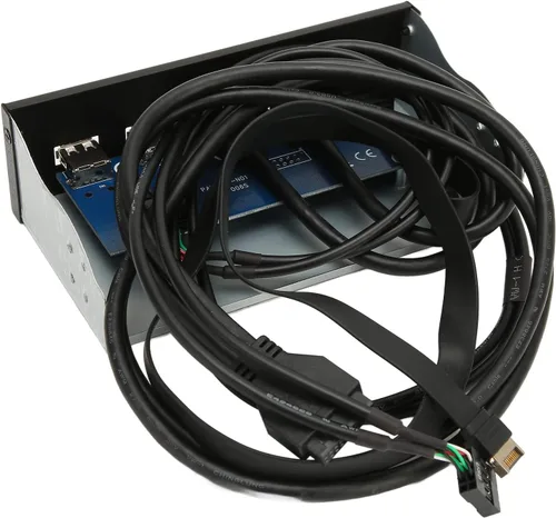 Vista 7 de Diyeeni Caja de computadora de 5.25 pulgadas Bahía frontal, lector de tarjetas interno, tablero de medios, con 2xUSB3.0 2xUSB2.0 1xType C, velocidad
