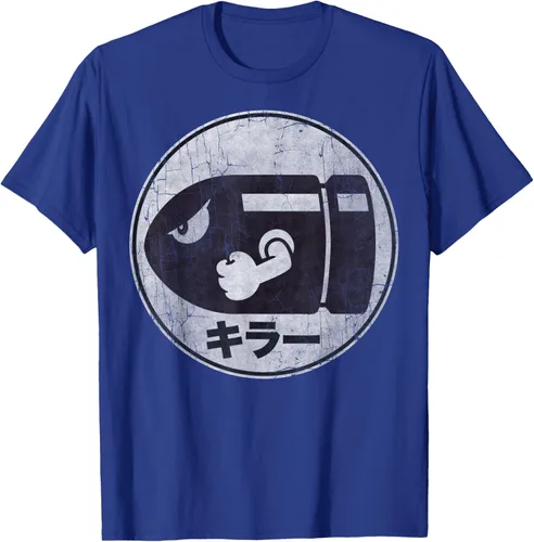 Vista 19 de Super Mario Camiseta con logotipo de Bullet Bill Distressed en Kanji