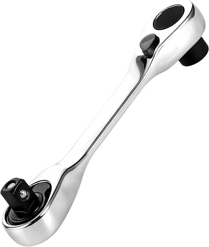 Vista 2 de Mini llave de trinquete de doble cabeza, destornillador compacto reversible y herramienta para espacios reducidos y reparaciones multiuso