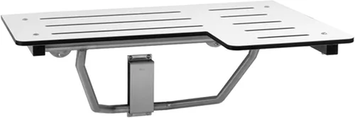 Vista 7 de Bobrick - Asiento de ducha plegable reversible, color blanco/acero inoxidable