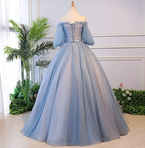 Vista 3 de Vestido de tul para mujer, vestido de fiesta de noche, vestido formal de desfile