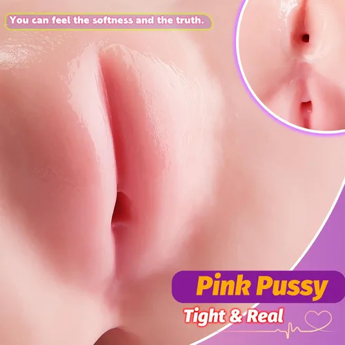 Vista 2 de Muñeca Sexual Masculina de 4.2 Libras, Juguetes Sexuales para Hombres con Labios Vaginales Ajustados, Masturbador Portátil de Bolsillo con Canal