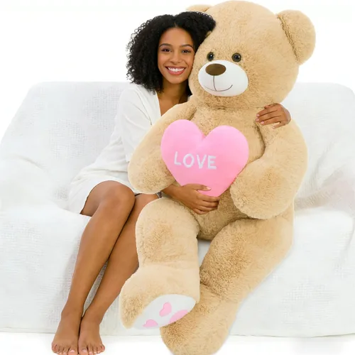 Vista 13 de MorisMos Oso de peluche gigante de 5 pies, 59 pulgadas, oso de peluche negro grande para decoración de fiesta de baby shower, regalo de animal