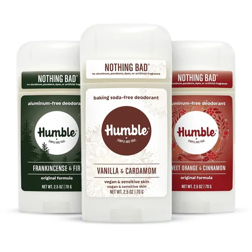 Vista 18 de Humble - Desodorante sin aluminio para mujeres y hombres, paquete variado, desodorante natural limpio y fresco en barra con aceites esenciales