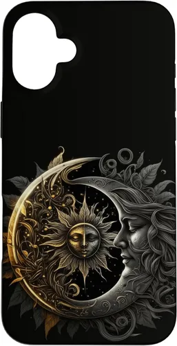 Vista 23 de Moon And Sun Celestial Yin And Yang Leaves Case for iPhone 16