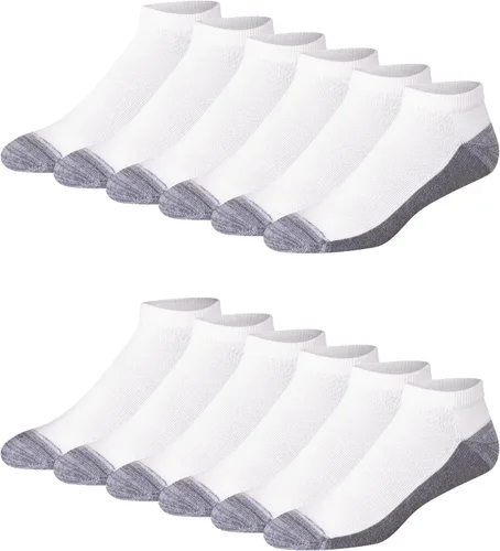Vista 12 de Hanes - Calcetines para hombre, calcetines X-Temp acolchados de corte bajo, paquete de 12 Negro - Paquete de 12