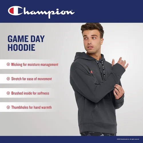 Vista 3 de Champion Sudadera con capucha para hombre que absorbe la humedad, sudadera atlética con capucha para hombre