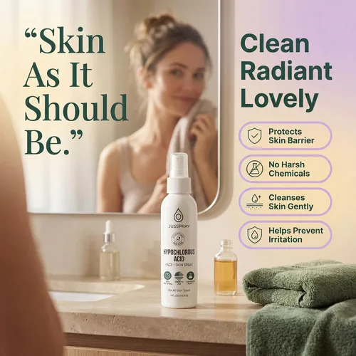 Vista 9 de Jusspray™ Aerosol de ácido hipocloroso para cara y piel HOCI Spray limpiador facial Recarga de ácido hipocloroso de 32 onzas para cara, piel