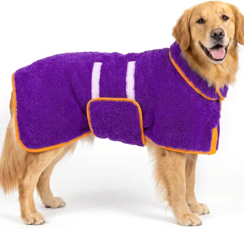 Vista 71 de Bienbee Albornoz para perro, súper absorbente para perros pequeños a Negro