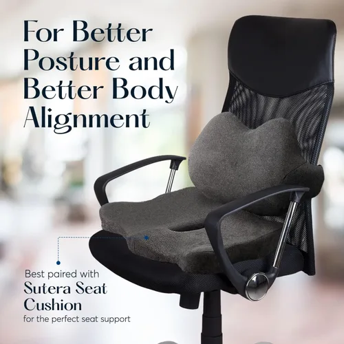 Vista 5 de SUTERA Almohada de espalda baja, almohada de apoyo lumbar de postura adecuada para silla de oficina o asiento de automóvil para soporte de espalda