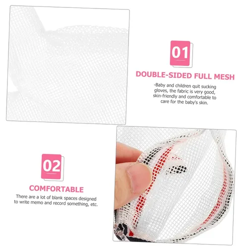 Vista 6 de Protector de pulgar para bebé, guantes para chupar los dedos, cómodos y respetuosos con la piel, color aleatorio