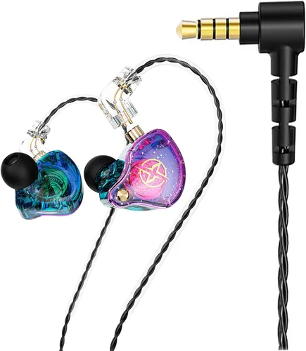 Vista 16 de FEDAI DX2 - Auriculares con monitor de oído, estéreo de alta fidelidad IEM, auriculares profesionales con aislamiento de ruido, auriculares Negro