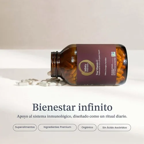 Vista 8 de Infinity Wellness - Tarro de cápsula de vitamina C, biodisponible VIT C de Acerola, Camu Camu y Amla, alimentos integrales con vitamina C de 1000