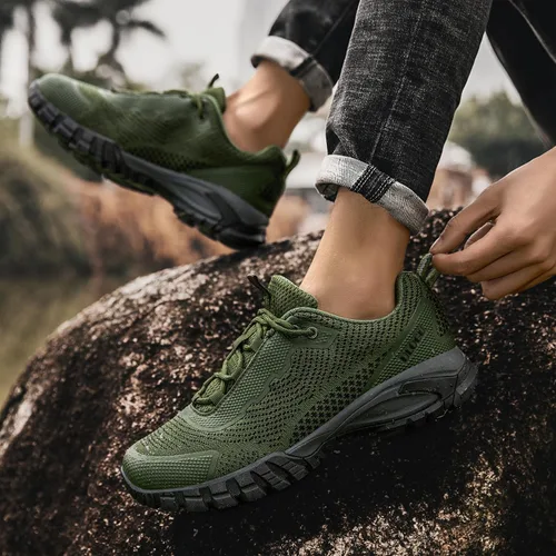 Vista 34 de ulogu Zapatos de senderismo impermeables para hombres y mujeres, cómodos, ligeros, antideslizantes, para caminar todo el día, para trabajar y caminar