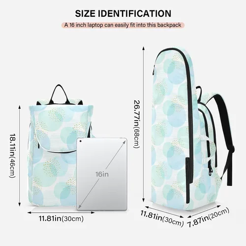 Vista 3 de Bolsa de pelota de raqueta de tenis resistente al agua azul pastel círculos lunares 3 raquetas bádminton bolsa de hombro para mujeres, hombres
