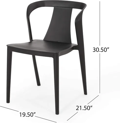 Vista 3 de Christopher Knight Home Ianthe - Silla de comedor para exteriores (juego de 2), color negro