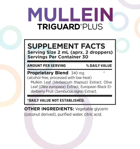 Vista 7 de TriGuard MULLEIN Plus - Extracto de hoja de gordolobo, extracto de saúco y extracto de hoja de olivo 2 onzas líquidas Apoya la función