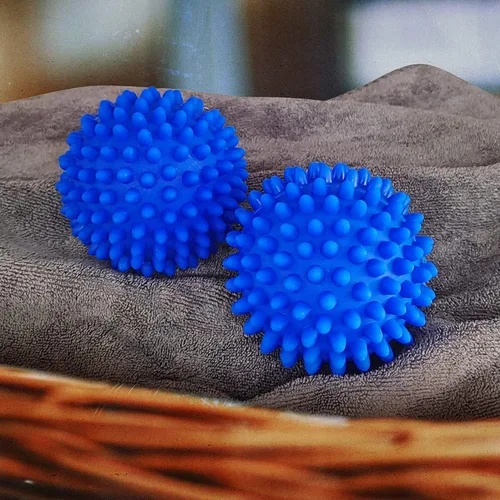 Vista 5 de Paquete de 4 bolas para secadora – Bolas de secado reutilizables no tóxicas (azul)