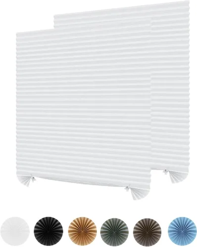 Vista 12 de Persianas Temporales para Ventanas sin Cordón, Persianas de Papel Plisado Autoadhesivas, Cortinas para Ventanas, Persianas Opacas para Ventanas