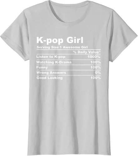 Vista 17 de Camiseta de regalo Kpop Kdrama para mujer K-pop Girl, Negro, S