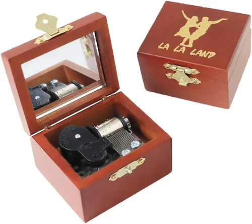 Vista 19 de Youtang - Caja de música de madera tallada con mecanismo de cuerda, regalo de Navidad, cumpleaños, Día de San Valentín