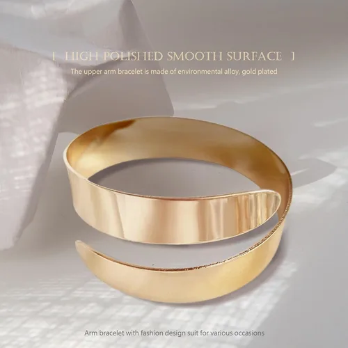 Vista 4 de Pulsera de serpiente dorada Brazalete superior del brazo para mujer Pulsera de noche, talla única