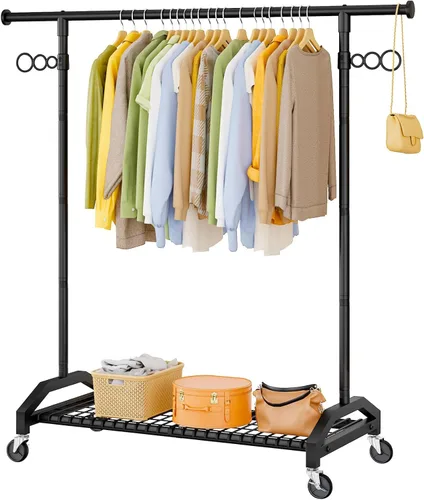 Vista 9 de Wiracks Perchero de ropa para colgar ropa resistente, estante para colgar ropa, perchero de 200 libras de capacidad, ruedas industriales de 1