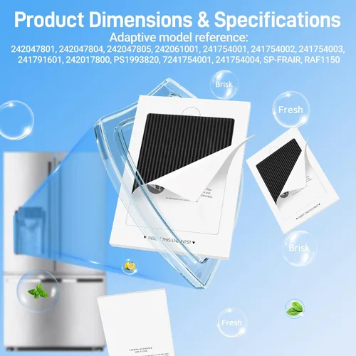 Vista 9 de Funmit - Filtro de aire para refrigerador, reemplazo compatible con Frigidaire PAULTRA Pure Air Ultra y Electrolux EAFCBF, reemplaza 242061001