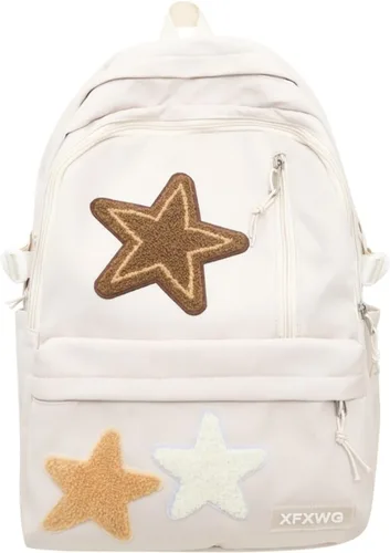 Vista 5 de Y2k - Mochila con colgante kawaii con diseño de estrellas estéticas, bonita bolsa para computadora portátil de preppy, suministros de regreso a