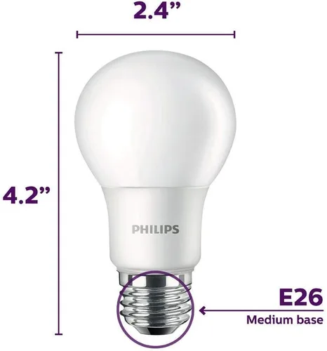 Vista 8 de Philips LED Bombilla A19 de alto lumen, no regulable, 1500 lúmenes, luz diurna (5000 K), 13.5 W = 100 W, base E26, paquete de 4