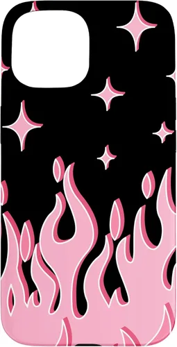 Vista 6 de Lindo patrón de llama rosa Grafitti Flames Pastel Goth Case para iPhone 17
