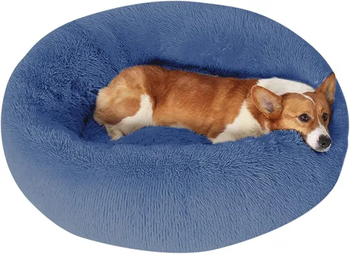 Vista 40 de JOLLYVOGUE - Cama para perros y gatos, cama relajante y antiestrés para mascotas y perros pequeños, cojín esponjoso en forma de dona para mascotas