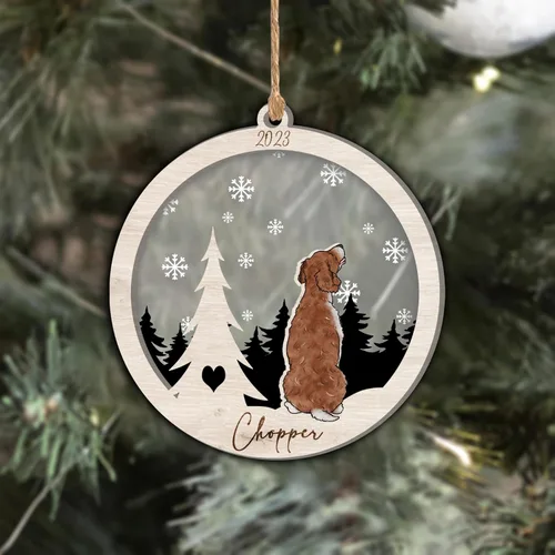 Vista 194 de Nazenti Adorno de Navidad conmemorativo personalizado, regalo personalizado de recuerdo de perro, condolencias por pérdida de mascotas, sabueso