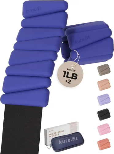 Vista 18 de Peso para Pilates Pesas ajustables para muñeca y tobillo para mujeres Brazaletes con peso 1 libra/ 2 libras cada una (Juego de 2) Juego de 2