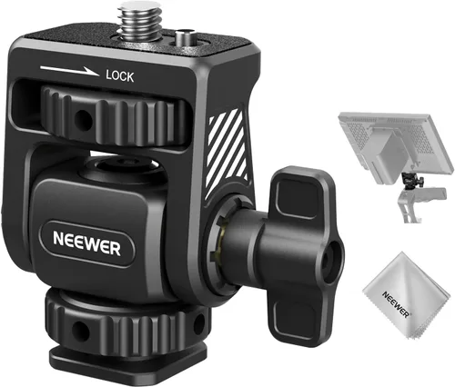 Vista 16 de NEEWER Soporte para monitor de cámara con zapata fría, tornillo antitorsión de 1/4 pulgadas para monitor de campo de 5 y 7 pulgadas, compatible