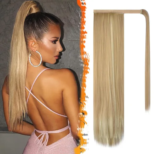 Vista 9 de BARSDAR Extensión de Cola de Caballo Corta y Recta - Extensiones de Cabello de Cola de Caballo con Cordón de 14 Pulgadas en Negro para Mujeres