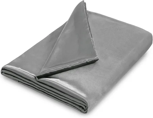 Vista 10 de NSGZ Funda de edredón de 48 x 72 pulgadas para manta con peso, funda de manta de satén con peso extraíble y sedosa con 8 lazos y cierre seguro