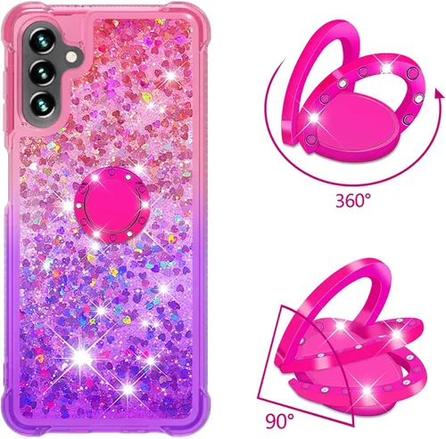 Vista 2 de Funda para Samsung Galaxy A13 5G, Gradient Quicksand Series Glitter Bling Flowing Liquid Flotante TPU Bumper Cushion Reforzado Corners Women Phone