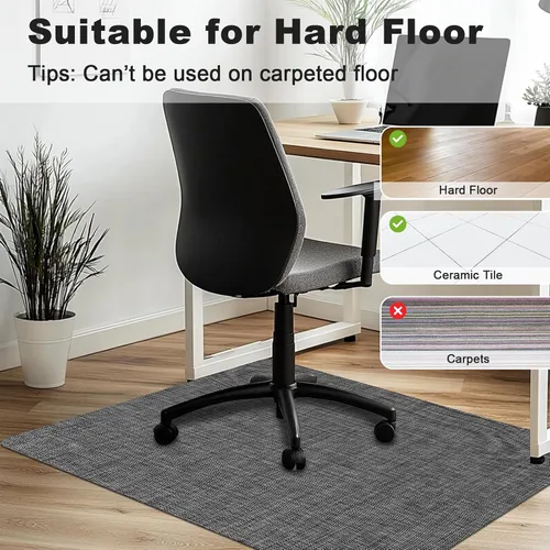 Vista 3 de AiBOB Alfombrilla para silla de oficina para suelo de madera dura y baldosas, 36" x 48" resistente para computadora y silla de escritorio