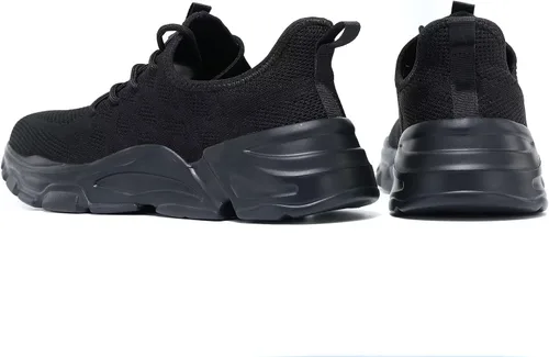 Vista 4 de Zapatos deportivos para caminar para hombre, ligeros, cómodos, informales, de malla, para trabajo, gimnasio, antideslizantes, tenis cruzados