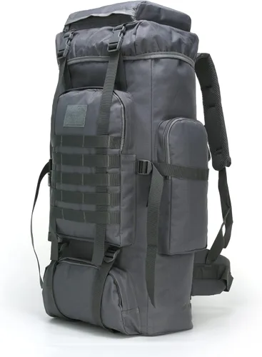 Vista 8 de Mochila de senderismo de 70 l para hombres impermeable militar camping mochila viaje mochila Verde Armada (ArmyGreen)