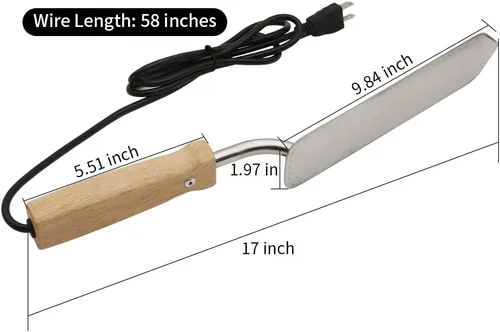 Vista 7 de Cuchillo de destapado de miel de abeja eléctrica Acero inoxidable Temperatura constante Cuchillo de abeja Raspador Extractor de miel Herramientas