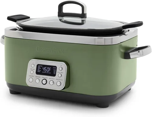 Vista 12 de GreenPan Elite 14 en 1 olla de cocción lenta eléctrica antiadherente de 6 cuartos de galón, olla de cocción múltiple de cerámica sin PFAS
