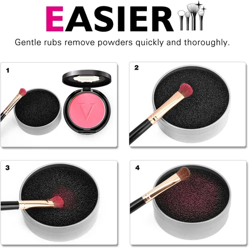 Vista 3 de Luxspire Limpiador de brochas de maquillaje, removedor de esponja de lavado rápido, color de cepillo de maquillaje, herramienta limpiadora