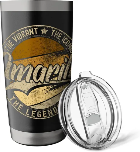 Vista 5 de Amarillo TX Texas Vintage Distressed Stainless Steel Insulated Tumbler