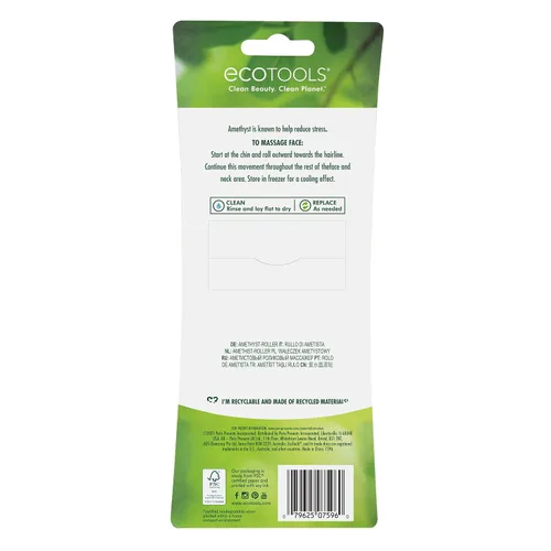 Vista 7 de EcoTools Rodillo facial de amatista, rodillo facial y masajeador de piedra real, herramienta para el cuidado de la piel y esculpir, reduce
